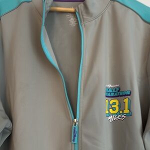 Disney Donald and Daffy Duck half marathon zip up jacket and zip up side pockets
